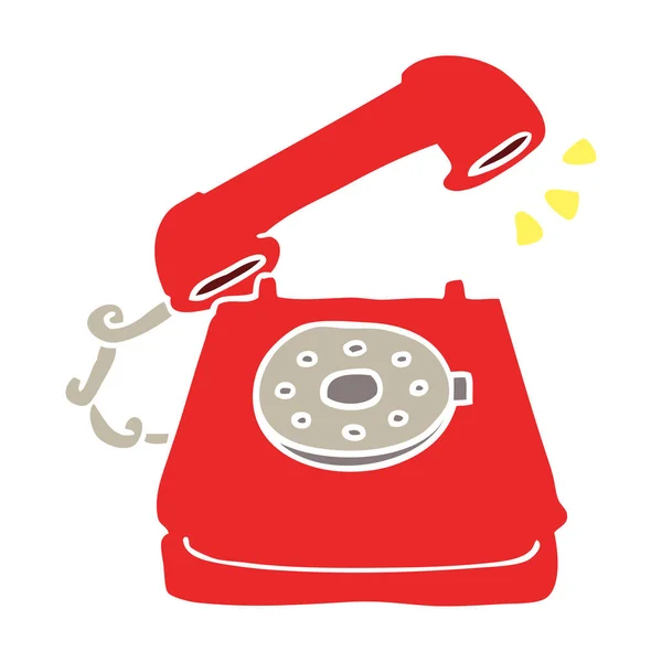 Flache Farbe Stil Cartoon Klingelndes Telefon — Stockvektor