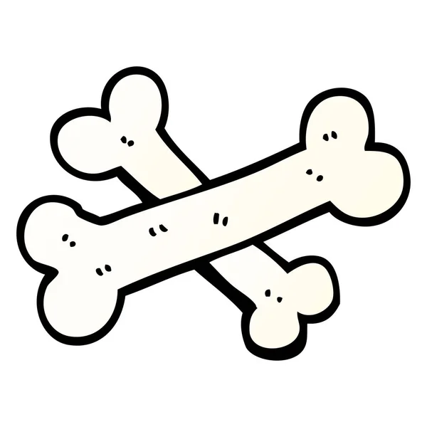 Croce Ossa Vettore Gradiente Illustrazione Cartone Animato — Vettoriale Stock