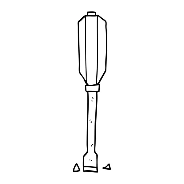 Рисование Мультяшной Отвертки — стоковый вектор