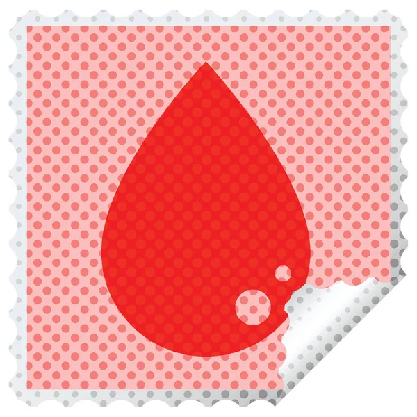 Adesivi Goccia Sangue Vettore Grafico Peeling Quadrato — Vettoriale Stock