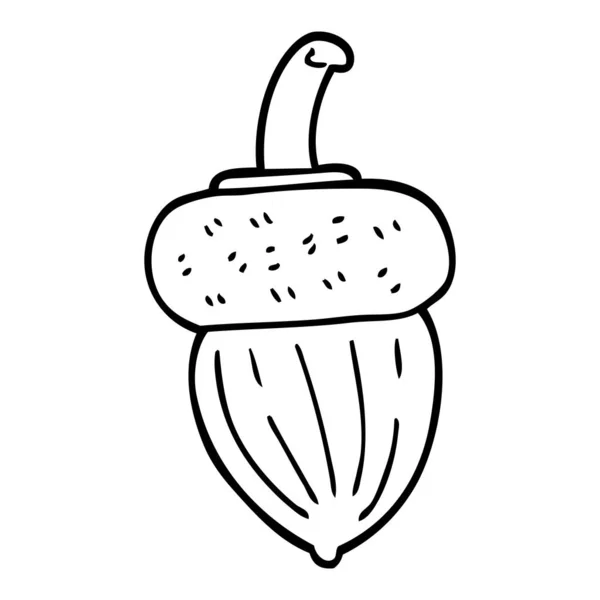 Lijntekening Cartoon Acorn — Stockvector