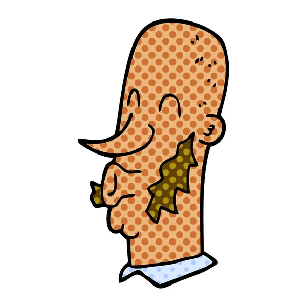 Hombre Dibujos Animados Garabato Con Pelo Facial Muttonchop — Archivo Imágenes Vectoriales