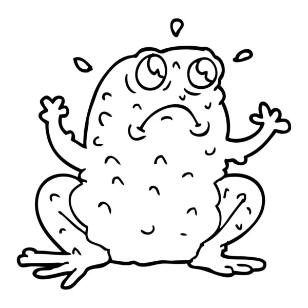Γραμμικό Σχέδιο Καρτούν Νευρικό Βάτραχος — Διανυσματικό Αρχείο