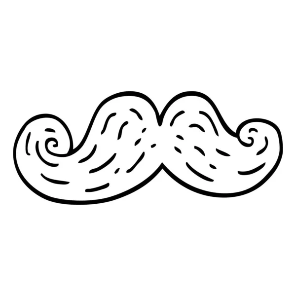 Dessin Ligne Dessin Animé Moustache Bouclée — Image vectorielle