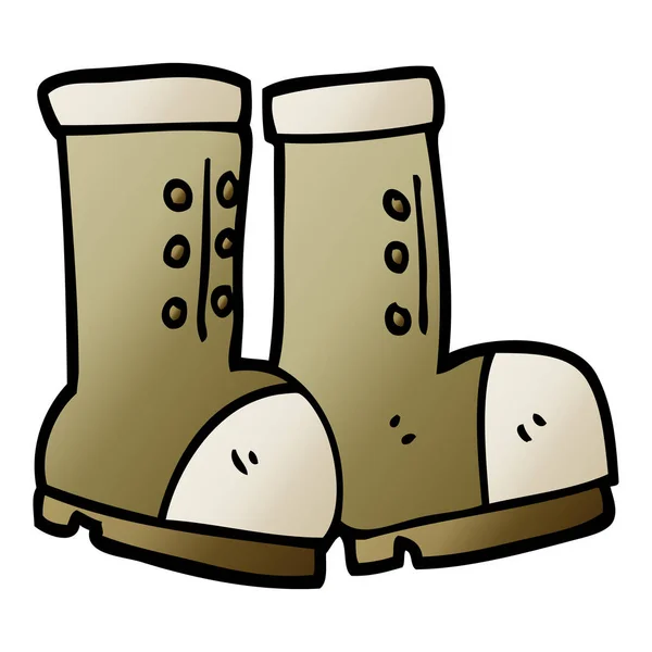 Vetor Gradiente Ilustração Desenhos Animados Trabalho Botas — Vetor de Stock