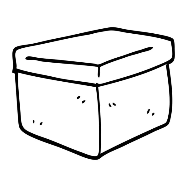 Line Drawing Cartoon Filing Box — Stock Vector