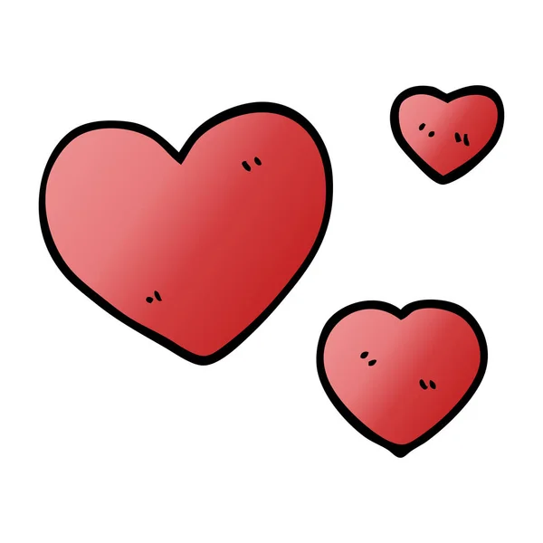 Cartoon Doodle Love Hearts — Stockový vektor