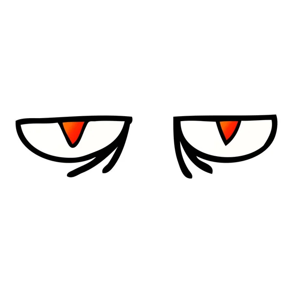 Vector Gradient Illustration Cartoon Evil Eyes — Stock Vector