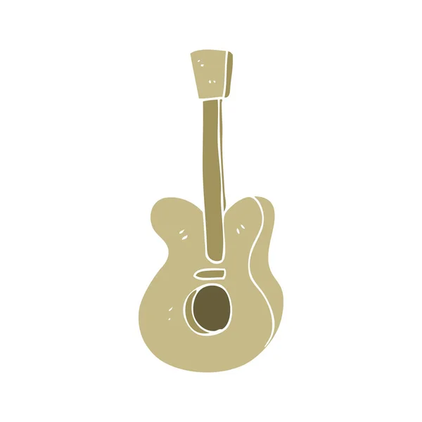 Flat Color Illustration Guitar — Stock Vector