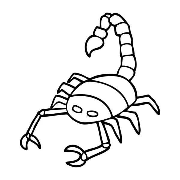 Dessin Trait Dessin Animé Scorpion — Image vectorielle