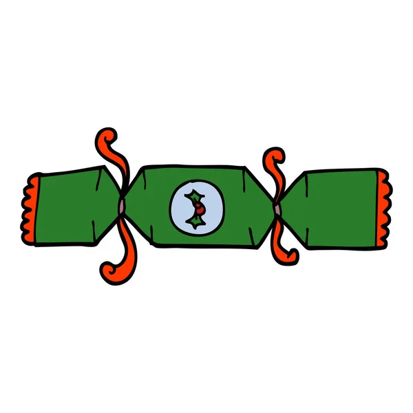 Cartoon Doodle Christmas Cracker — Stock Vector
