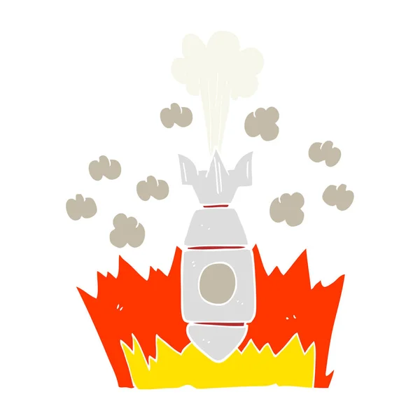 Flachfarbige Illustration Der Fallenden Bombe — Stockvektor