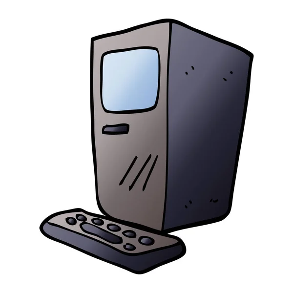 Cartoon Doodle Computer Und Tastatur — Stockvektor