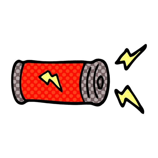 Kreskówka Doodle Bateria Elektryczna — Wektor stockowy