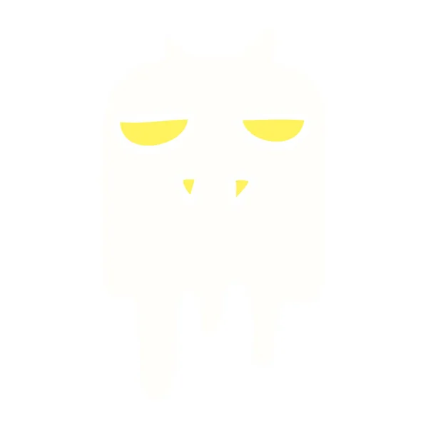 Illustration Couleur Plate Dessin Animé Fantôme Fantôme Effrayant — Image vectorielle