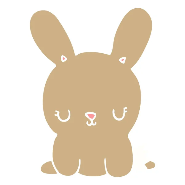 Carino Piatto Colore Stile Cartone Animato Coniglio — Vettoriale Stock