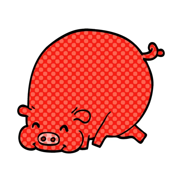 Толстая Свинья Мультяшными Рисунками — стоковый вектор