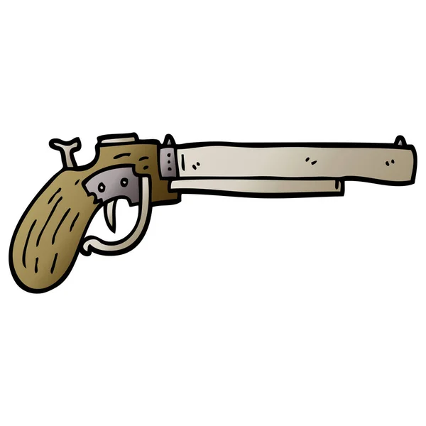 Vetor Gradiente Ilustração Cartoon Velho Pistola —  Vetores de Stock