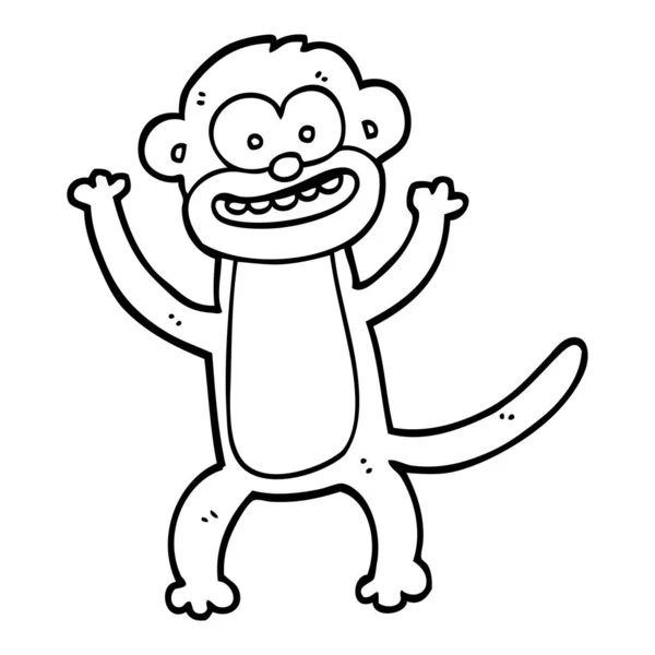 Macaco Dos Desenhos Animados Preto Branco —  Vetores de Stock