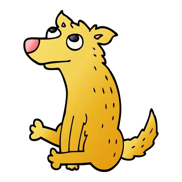 Cartoon Doodle Hund Sittande — Stock vektor