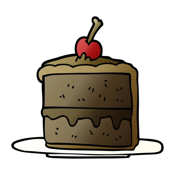 Dessin Animé Doodle Gâteau Chocolat — Image vectorielle