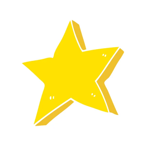 Estrela Desenho Animado Estilo Cor Plana — Vetor de Stock