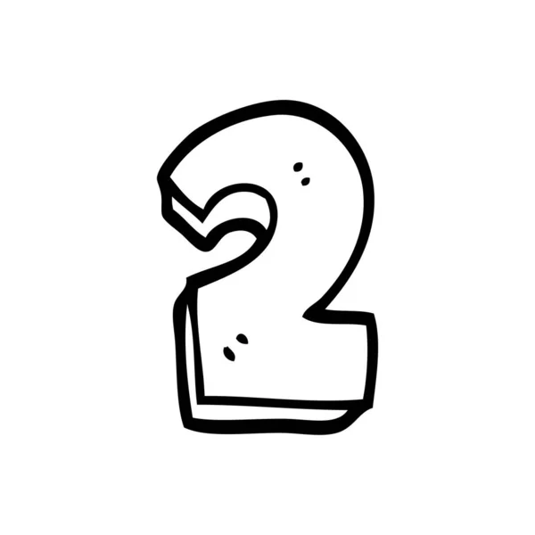 Γραμμικό Σχέδιο Καρτούν Αριθμός Δύο — Διανυσματικό Αρχείο
