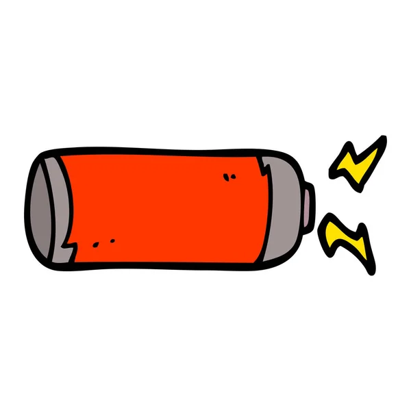 Dibujos Animados Doodle Batería Ilustración Vectores — Vector de stock