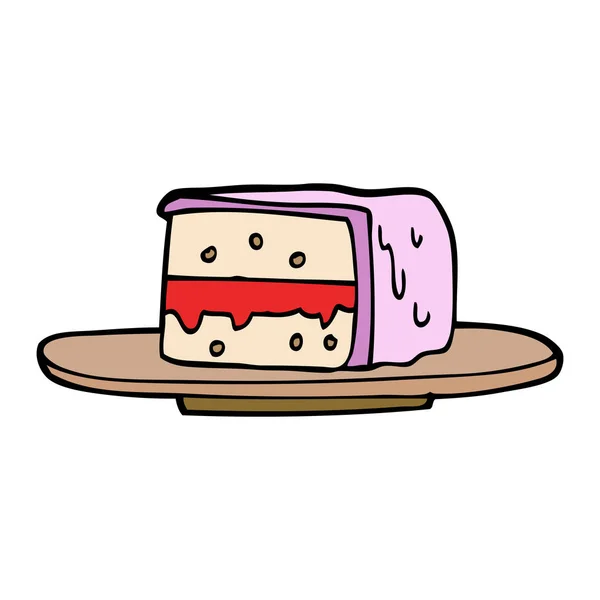 Fetta Cartoon Doodle Torta — Vettoriale Stock