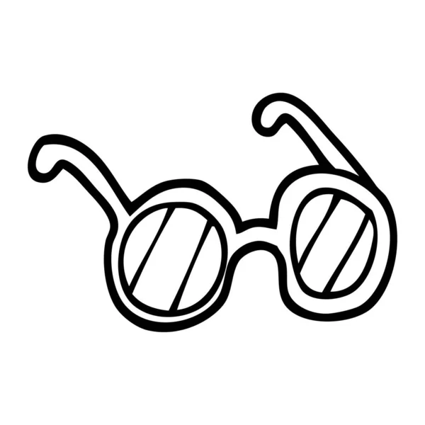 Óculos Desenhos Animados Preto Branco —  Vetores de Stock