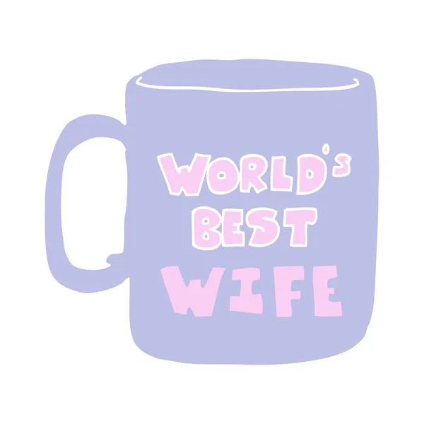 Monde Meilleure Femme Tasse — Image vectorielle