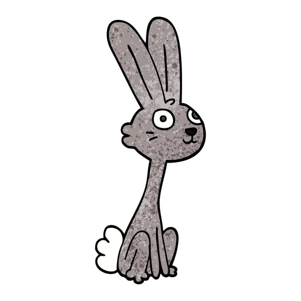 Dibujos Animados Doodle Conejo Sobre Fondo Blanco — Vector de stock