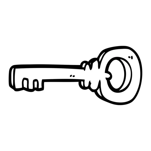 Linienzeichnung Cartoon Gold Key — Stockvektor