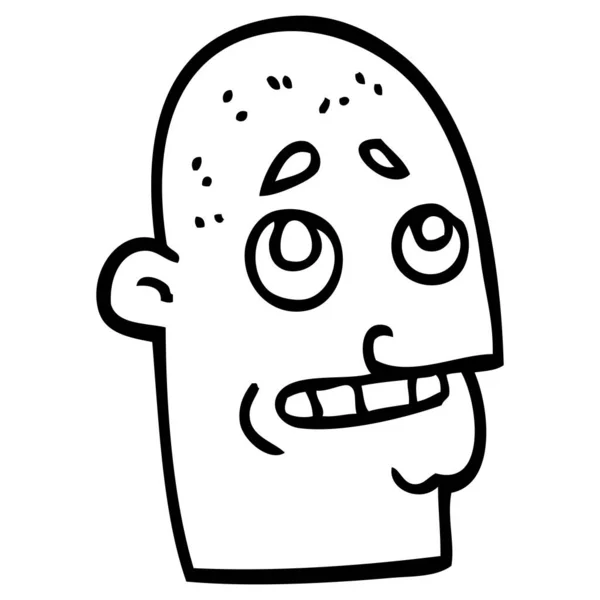 Linha Desenho Cartoon Homem Careca — Vetor de Stock