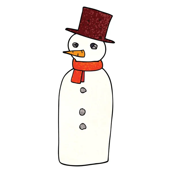 Cartoon Doodle Snowman Vector Illustration — Stock Vector