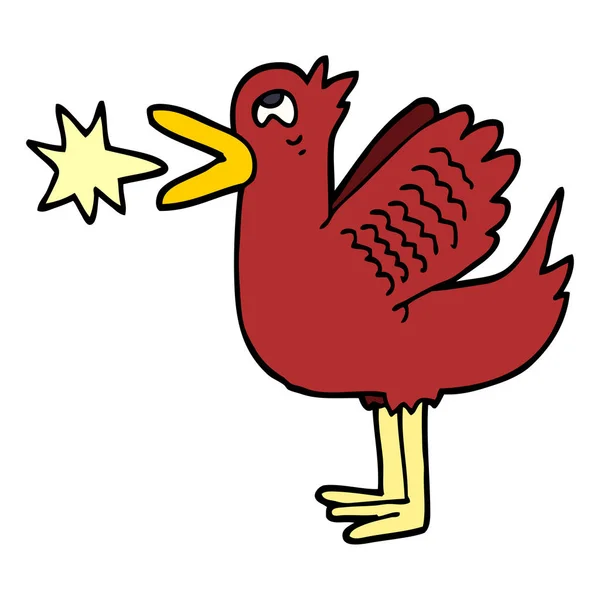 Zeichentrick Doodle Quacksalberente — Stockvektor