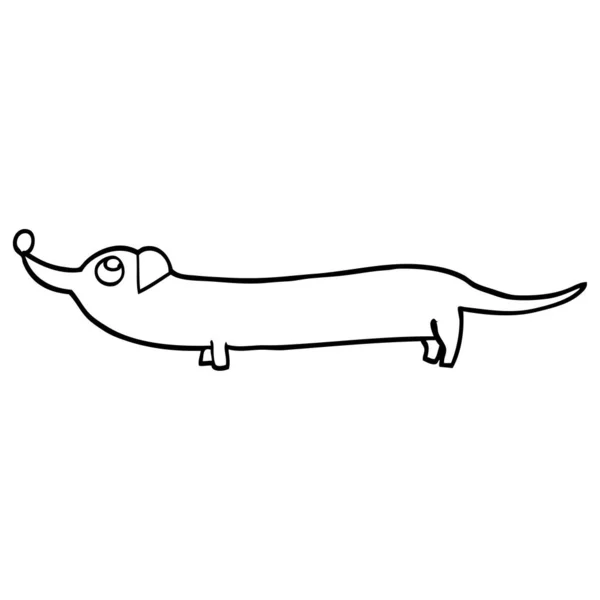 Black White Cartoon Dachshund — Stock Vector