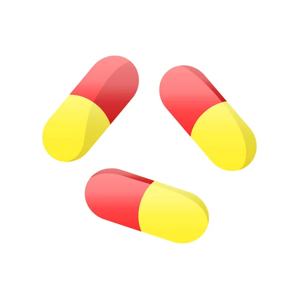 Platte Kleur Illustratie Van Wat Medische Pillen — Stockvector