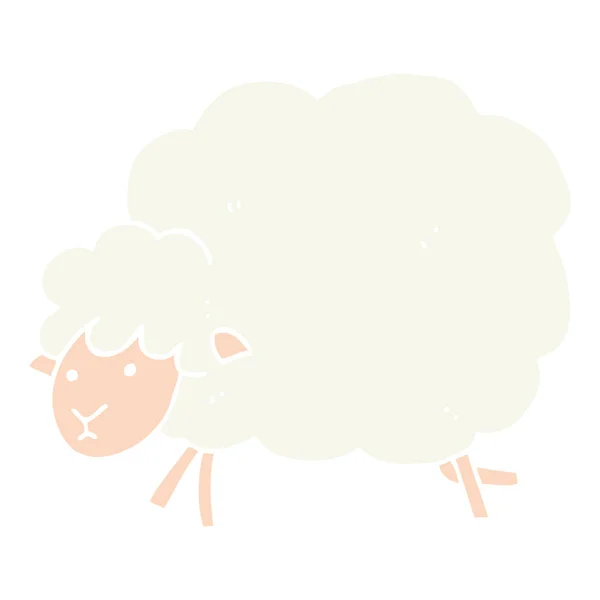 Flat Color Style Cartoon Sheep — Stock Vector