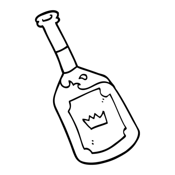 Lijntekening Cartoon Alcoholische Drank — Stockvector