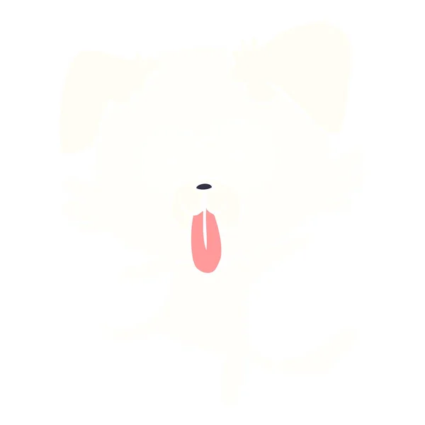 Αστεία Επίπεδη Χρώμα Στυλ Καρτούν Χορό Σκύλο — Διανυσματικό Αρχείο