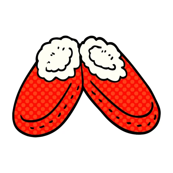 Cartoon Doodle Comfy Slippers — Stock Vector