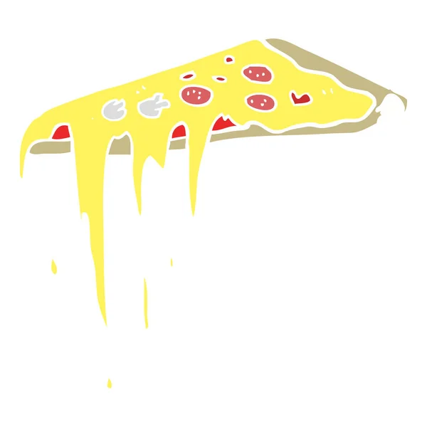 Ilustración Color Plano Pizza — Vector de stock