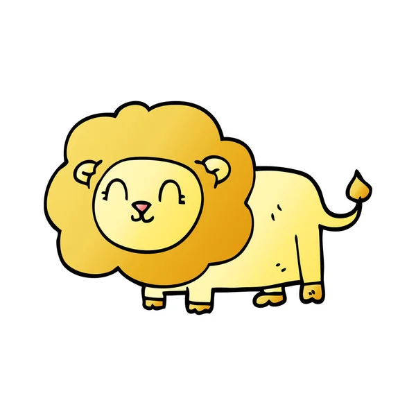 Dessin Animé Gribouillis Lion Sur Fond Blanc — Image vectorielle