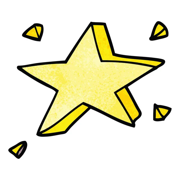 Desenho Animado Doodle Estrelas Amarelas — Vetor de Stock