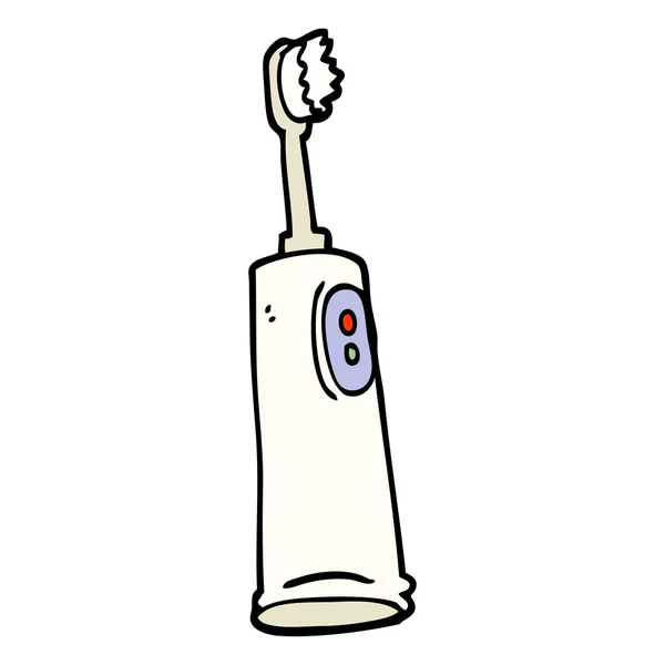 Mão Desenhada Doodle Estilo Cartoon Escova Dentes Elétrica — Vetor de Stock