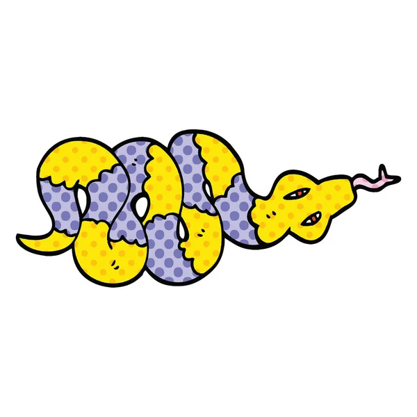 Bande Dessinée Style Dessin Animé Serpent Venimeux — Image vectorielle