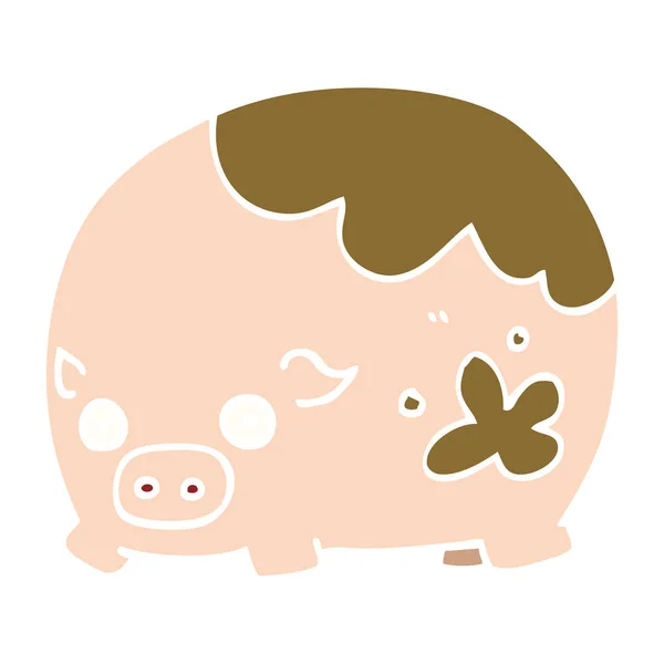 Dessin Animé Gribouille Cochon Sale — Image vectorielle