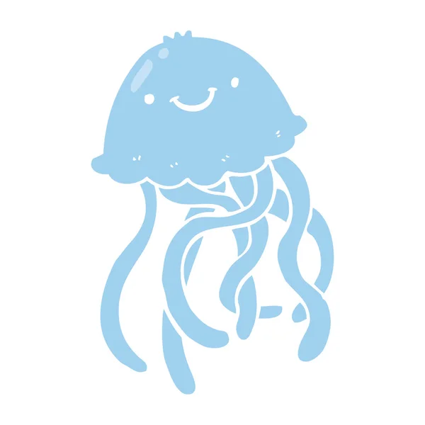 纯色风格动画片快乐水母 — 图库矢量图片