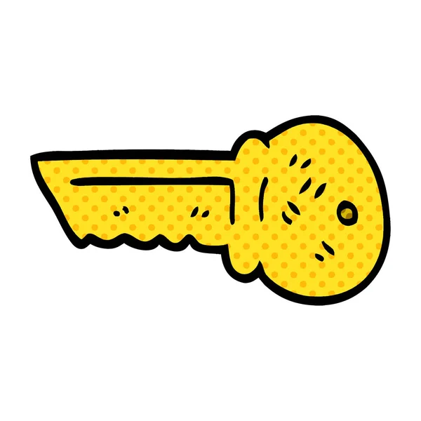 Cartoon Doodle Chiave Oro — Vettoriale Stock